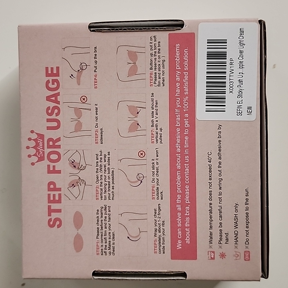 Sefinel Sticky Push-Up Nipple Covers | Strapless Adhesive Bra | Size C Cup - Picture 2 of 6